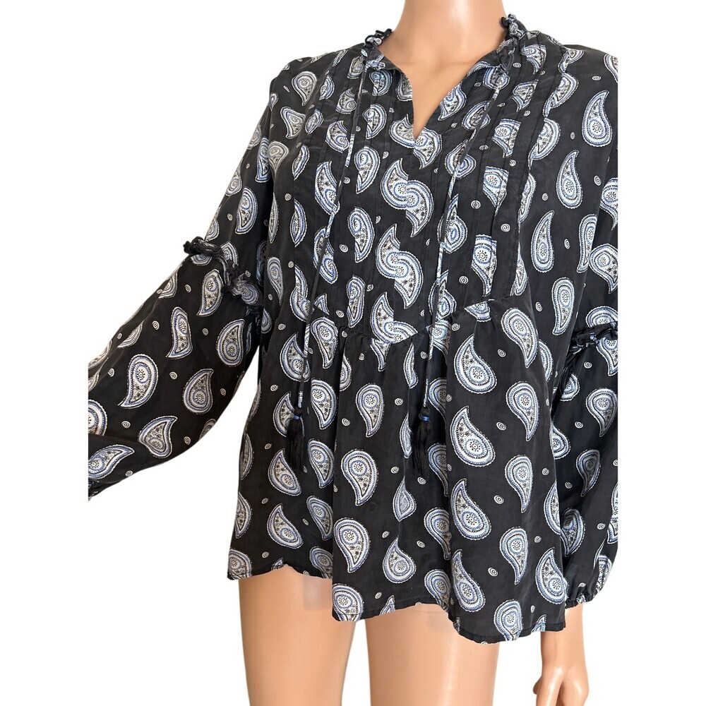 ROBERTA ROLLER RABBIT Women's Navy blue Malvika Ishorya Top SZ S MSRP $195 SILK - Picture 8 of 9